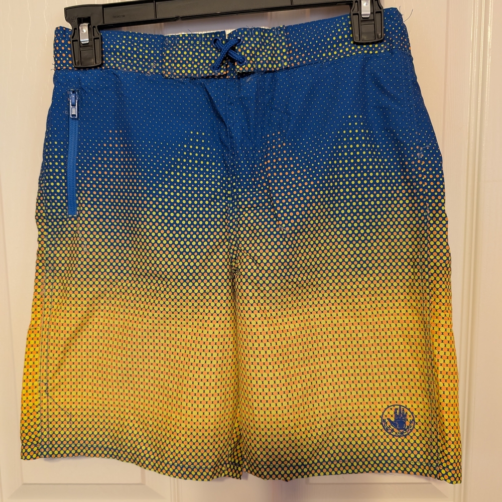 Gradient Blue and Yellow Swim Shorts